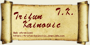 Trifun Kainović vizit kartica